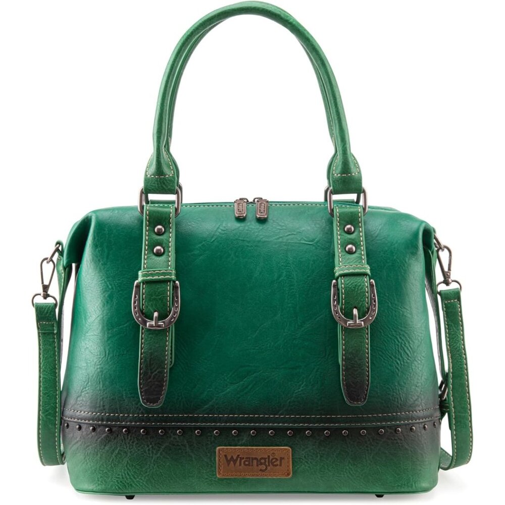 Women's Green Detachable Satchel Hobo Strap Shoulder Barrel Doctor Hand Bag